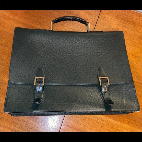 Louis Vuitton Briefcase authentic vintage LV Green Epi Briefcase Rare LV Bag 💼 - Picture 4 of 13
